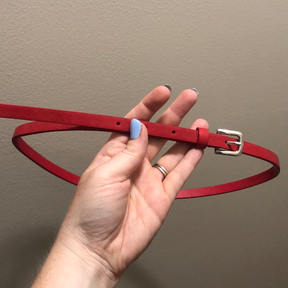 Thin red vintage belt